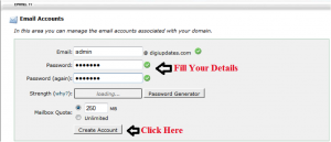 Use your c-panel to create your email domain address.