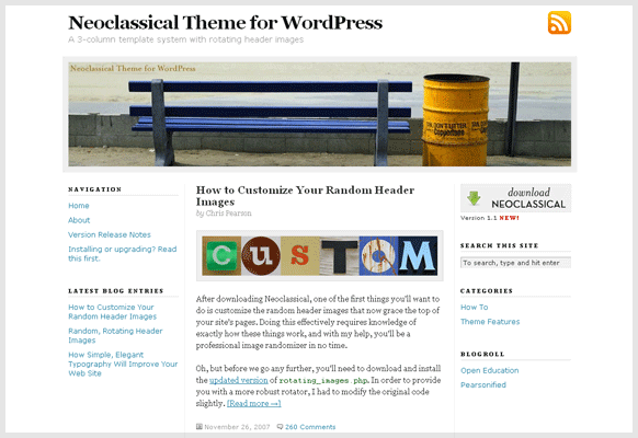 Neoclassical WordPress Theme