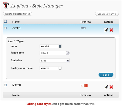 AnyFont WP Plugin Management