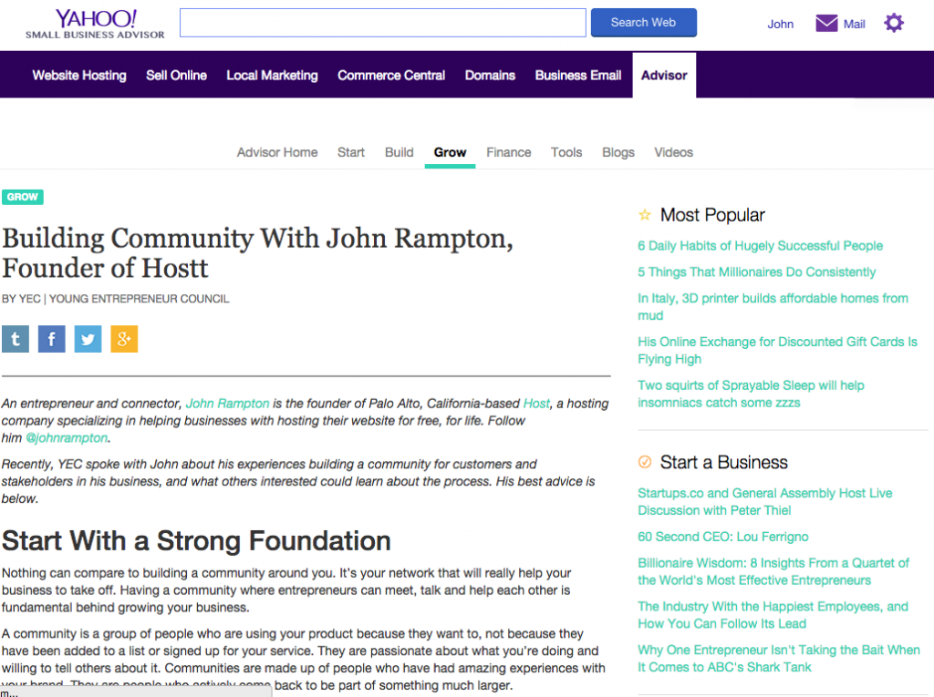 John Rampton - Building Community With John Rampton, Founder of Hostt