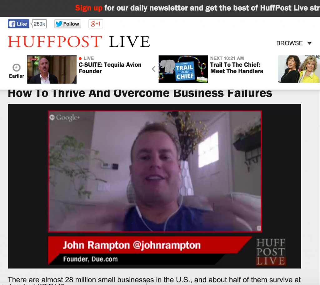 John Rampton Huff Post Live