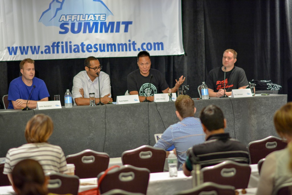 John Rampton, Syed Balkhi, John Chow and Zac Johnson at Affiliate Summit 2015 NYC