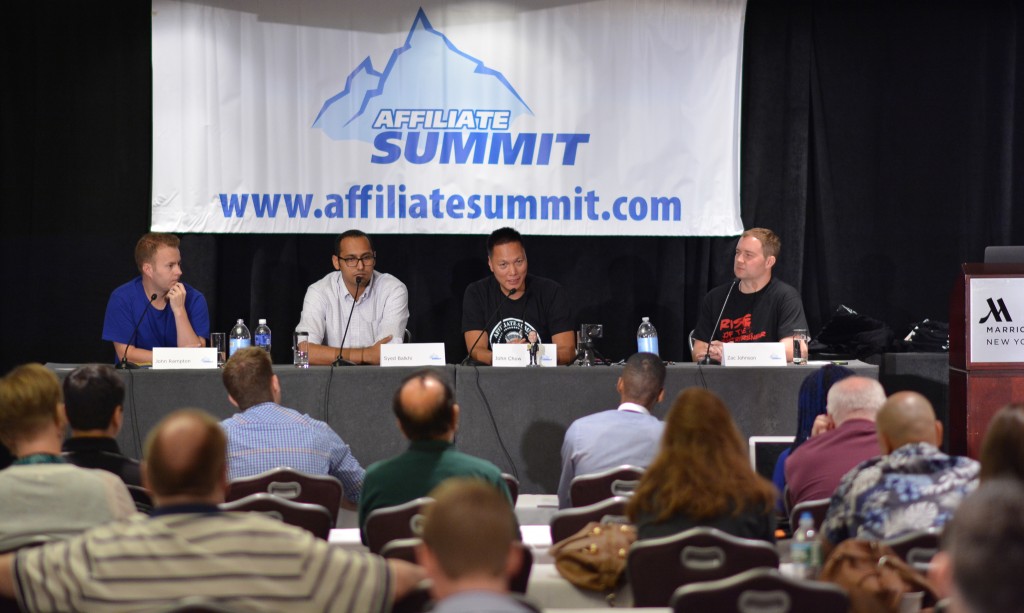 John Rampton, Syed Balkhi, John Chow and Zac Johnson at Affiliate Summit 2015 in NYC